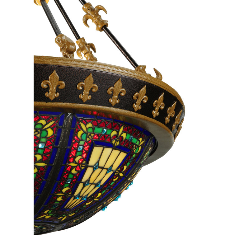 Eco-Friendly Bronze and Glass Globe 3-Light Indoor/Outdoor Pendant