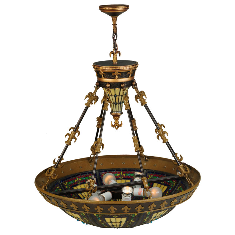 Eco-Friendly Bronze and Glass Globe 3-Light Indoor/Outdoor Pendant