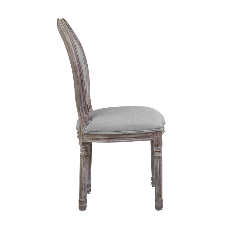 Arise Vintage French Upholstered Gray Wood Side Chair