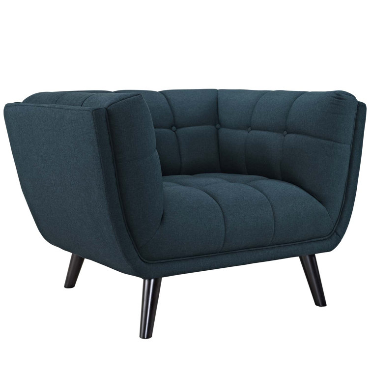 Bestow 87'' Black Velvet and Wood Overscaled Armchair Set