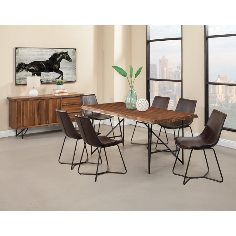 Hoxie Light Walnut Live Edge Server with Sliding Doors