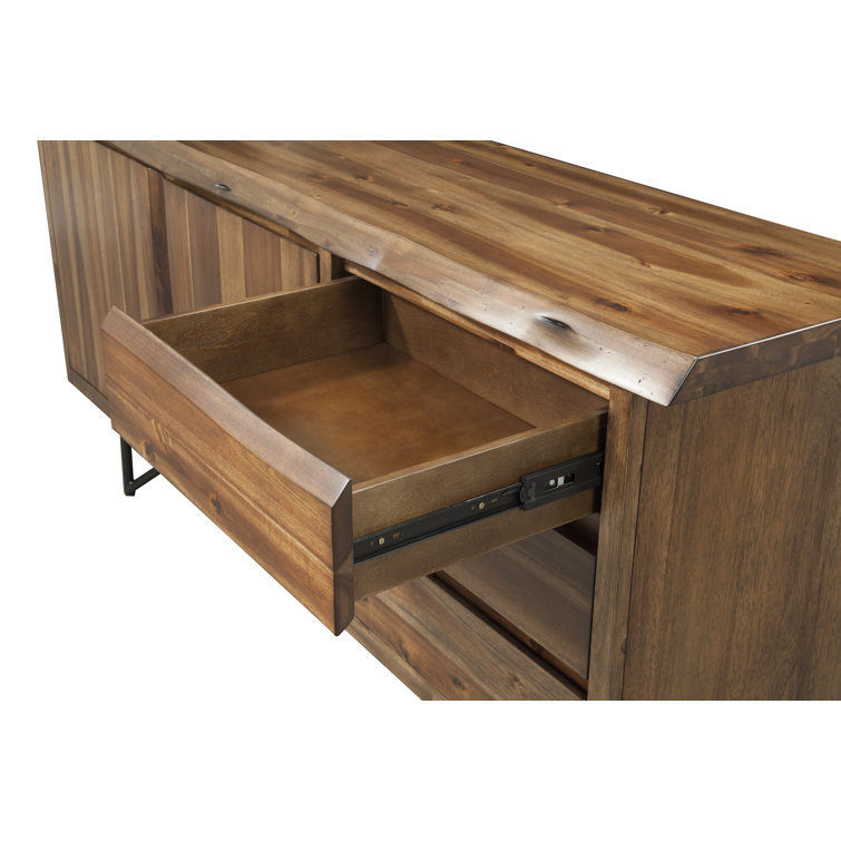 Hoxie Light Walnut Live Edge Server with Sliding Doors