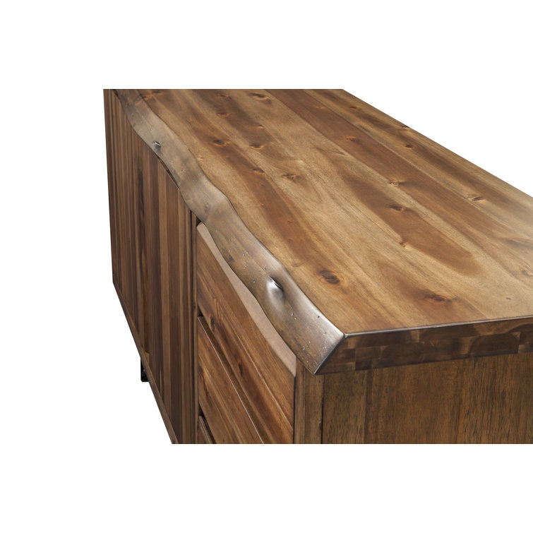Hoxie Light Walnut Live Edge Server with Sliding Doors