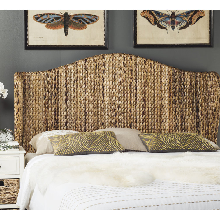 Transitional Nadine Winged Full Headboard in Natural Brown