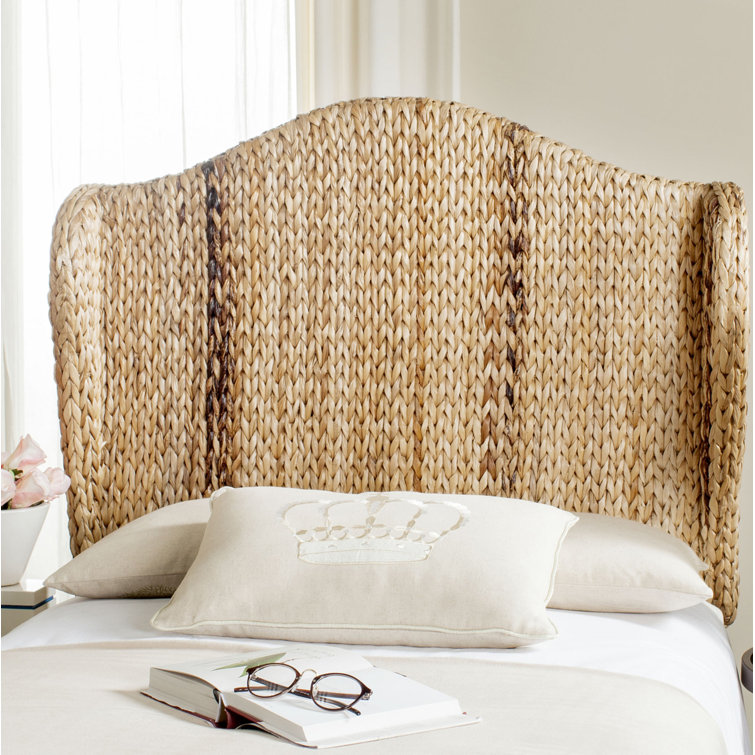Transitional Nadine Winged Full Headboard in Natural Brown