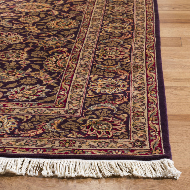 Hand-Knotted Gray Wool 5' x 7' Floral Rug