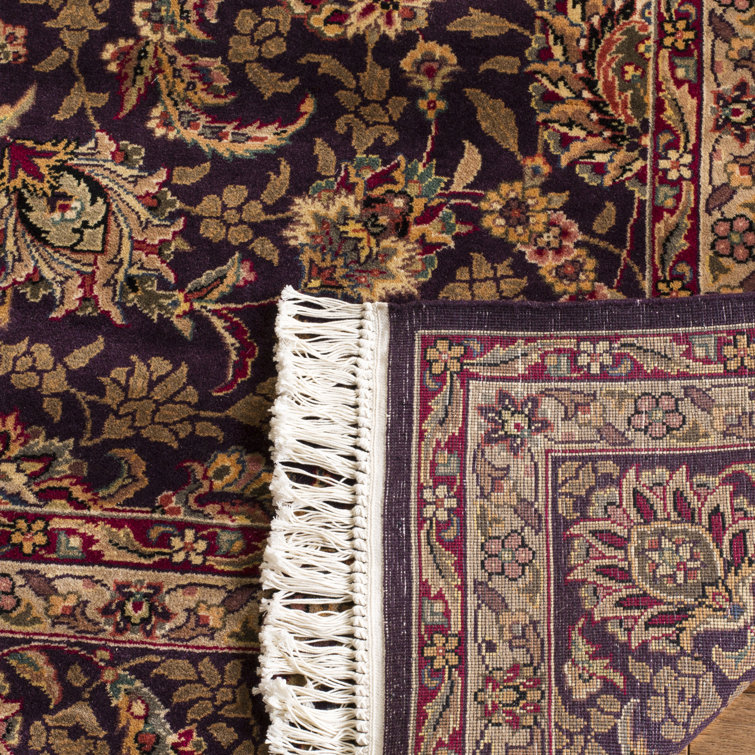 Hand-Knotted Gray Wool 5' x 7' Floral Rug