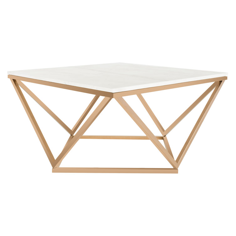 Topeka Square Marble Top Lift-Top Coffee Table with Storage
