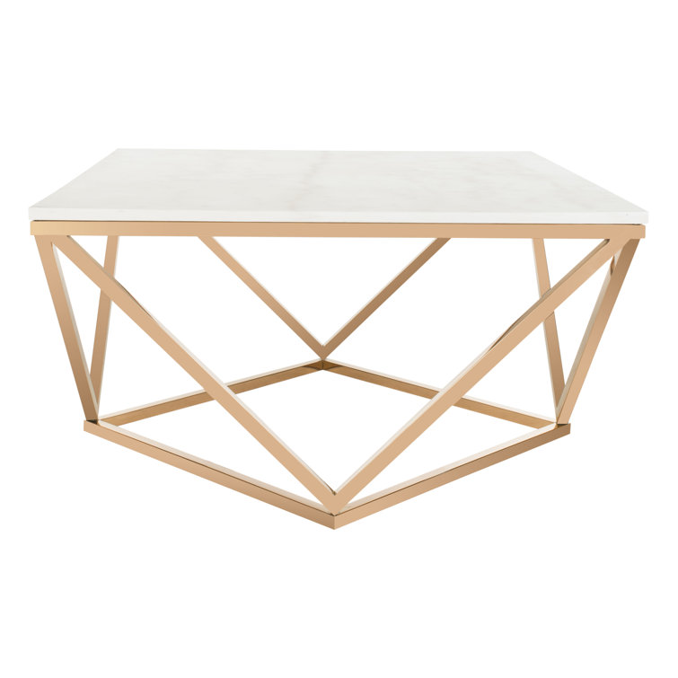 Topeka Square Marble Top Lift-Top Coffee Table with Storage