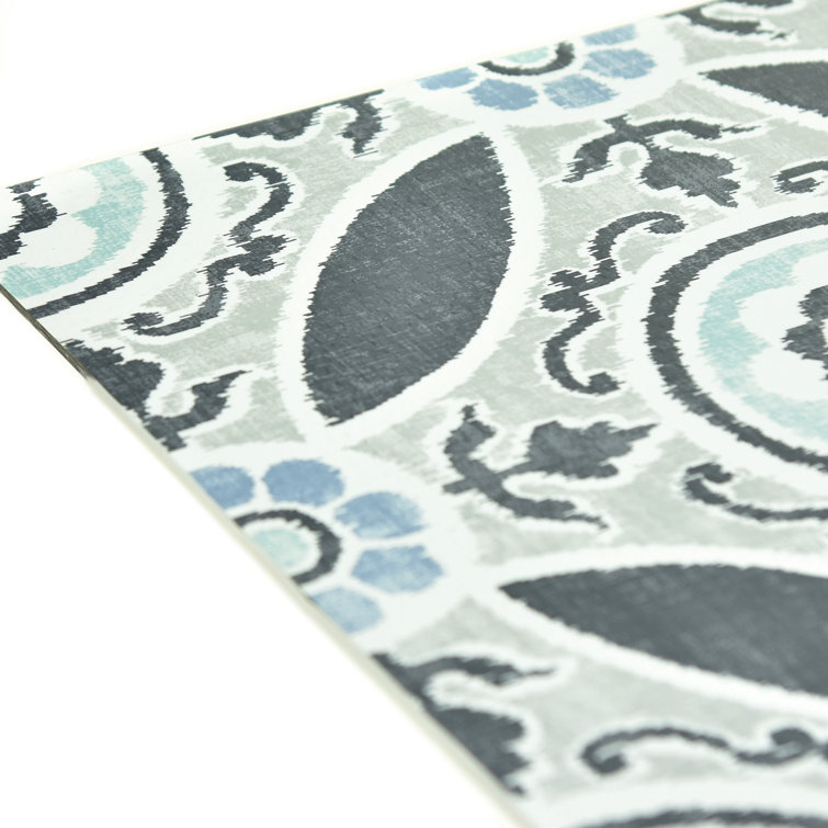 Sienna 12" x 12" Grey and Blue Peel and Stick Floor Tiles