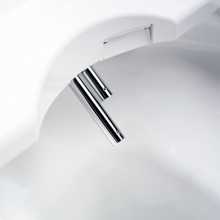 Elongated White Smart Bidet Toilet Seat with Remote