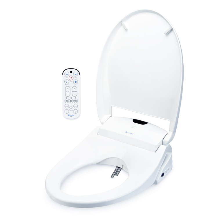 Elongated White Smart Bidet Toilet Seat with Remote