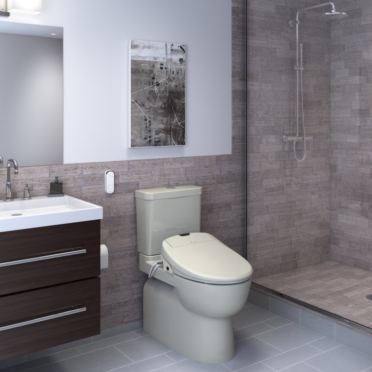 Elongated Biscuit Luxury Bidet Toilet Seat with Remote Control