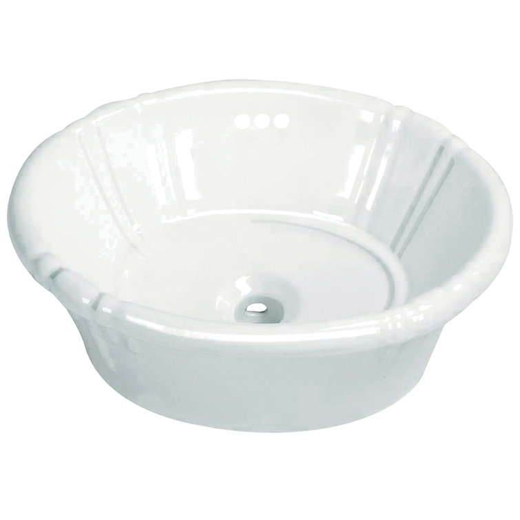 White Ceramic Oval Drop-In Bathroom Sink with Overflow
