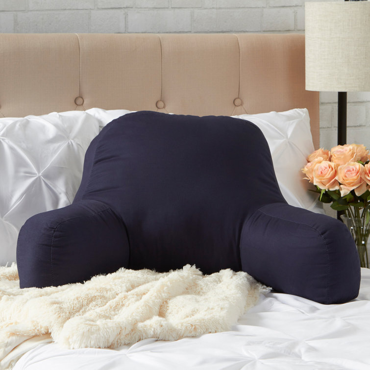 Navy Plush Cotton Duck Bed Rest Lounging Pillow