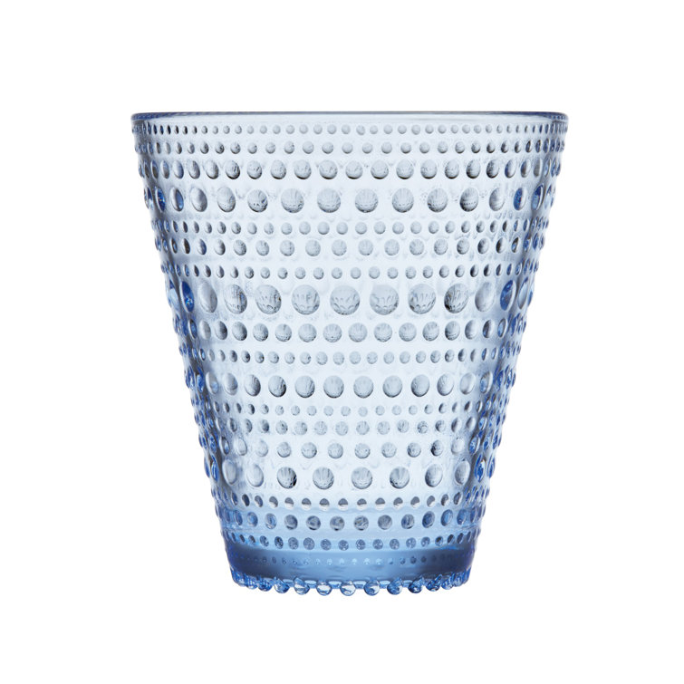 Aqua Glass Dewdrop Design 10 oz. Drinking Tumblers Set of 2