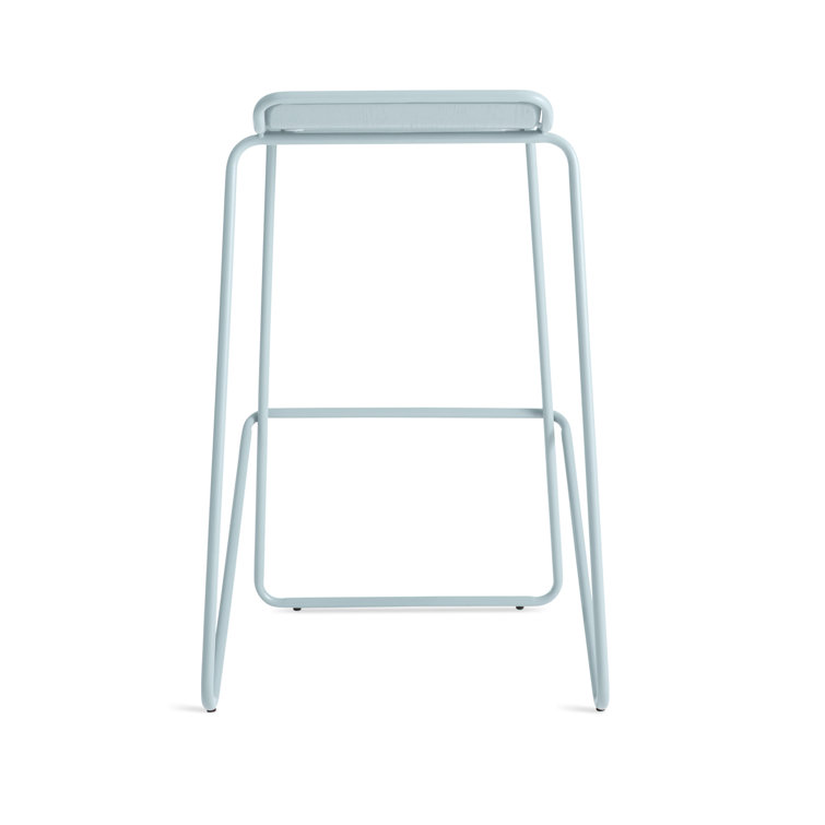 Modern White Ash Wood & Metal Adjustable Backless Barstool