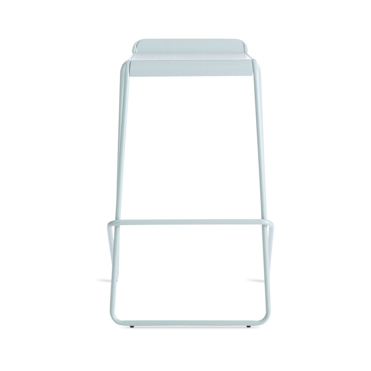 Modern White Ash Wood & Metal Adjustable Backless Barstool