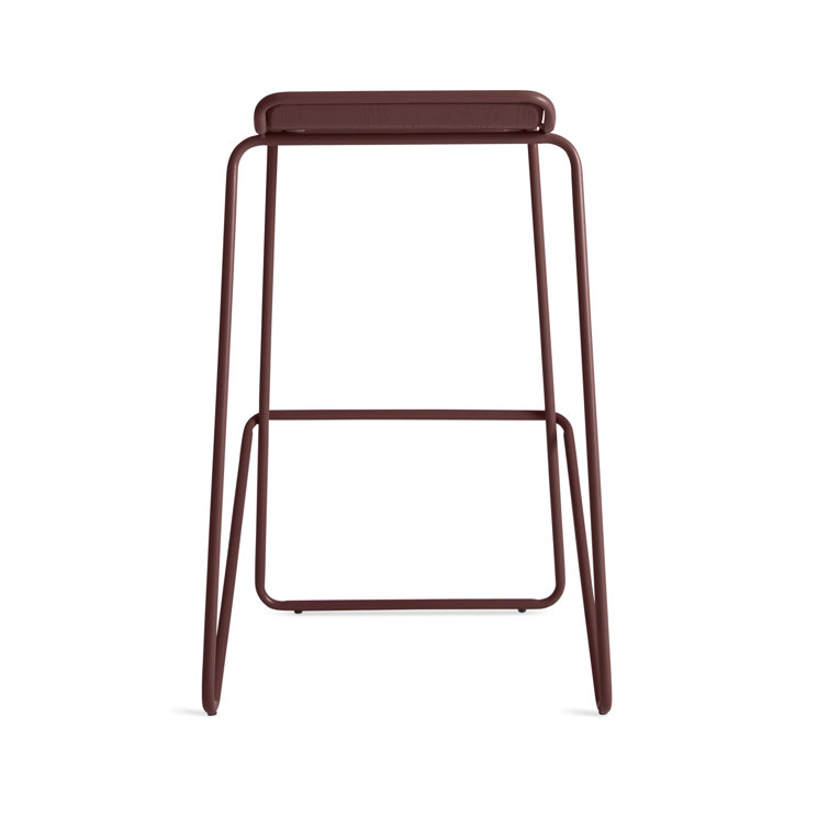 Modern White Ash Wood & Metal Adjustable Backless Barstool