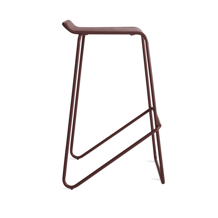 Modern White Ash Wood & Metal Adjustable Backless Barstool