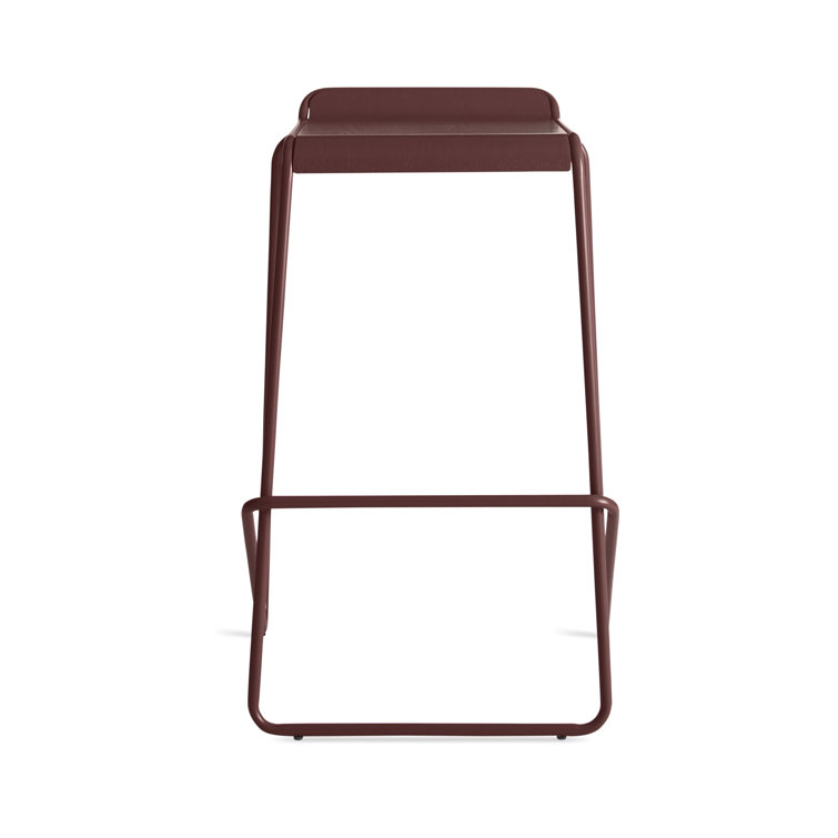 Modern White Ash Wood & Metal Adjustable Backless Barstool