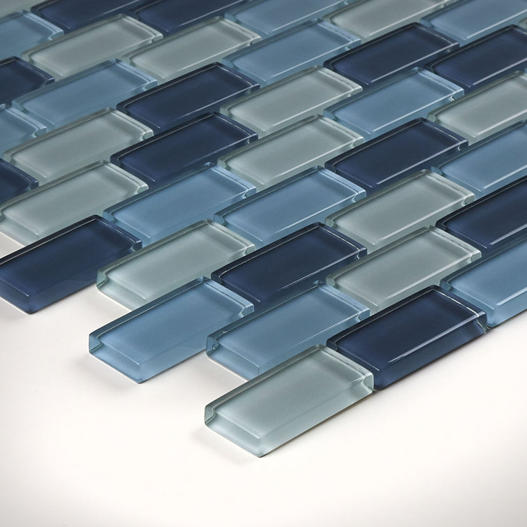 Winter Blues 1" x 2" Glass Mosaic Tile
