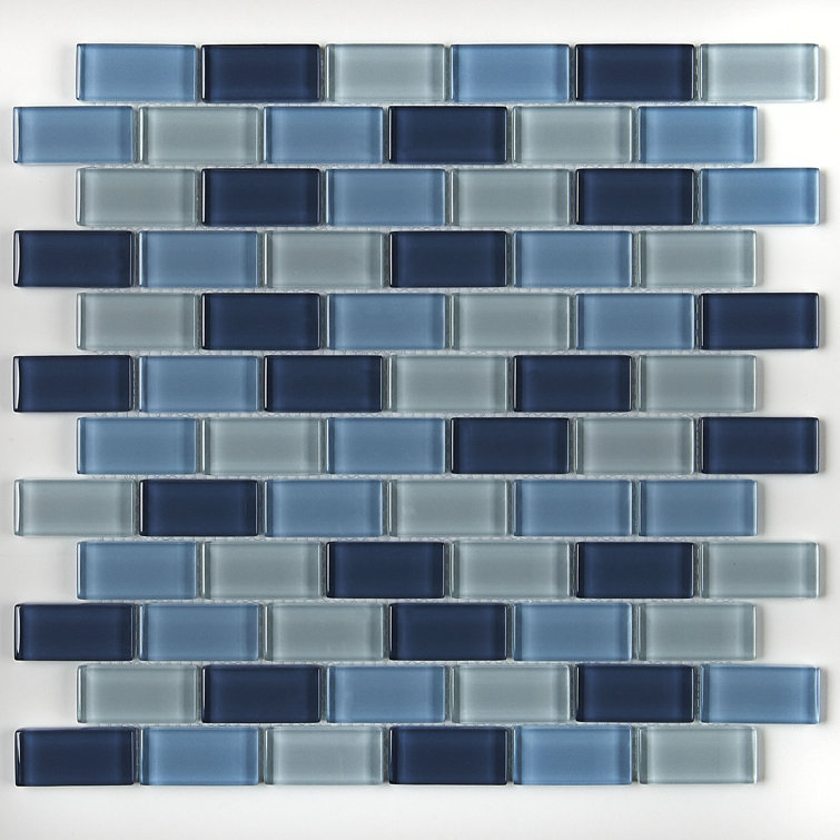 Winter Blues 1" x 2" Glass Mosaic Tile