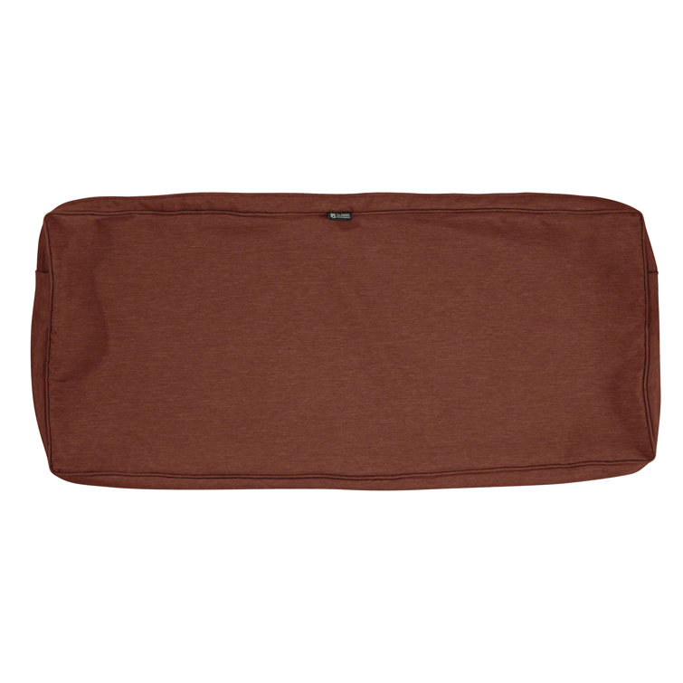 Heather Henna Red 54" Outdoor Bench Cushion with Water-Resistant Cover