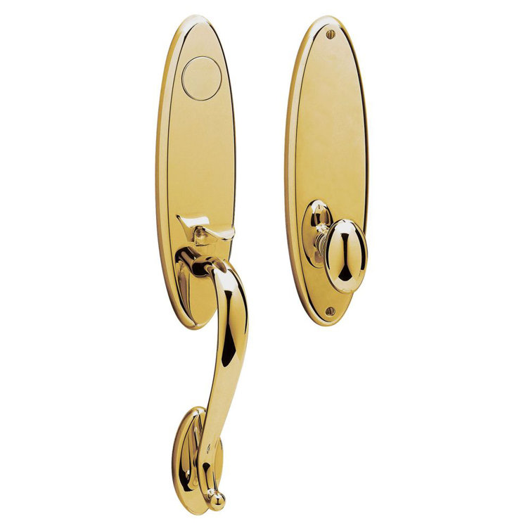 Lifetime Polished Brass Traditional Dummy Handleset with Egg Knob