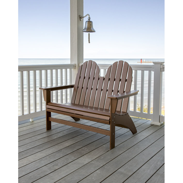 Teak 48" Coastal Adirondack Bench with Curved Seat
