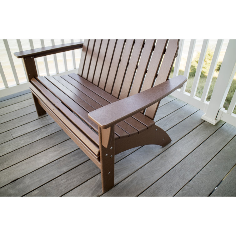 Teak 48" Coastal Adirondack Bench with Curved Seat