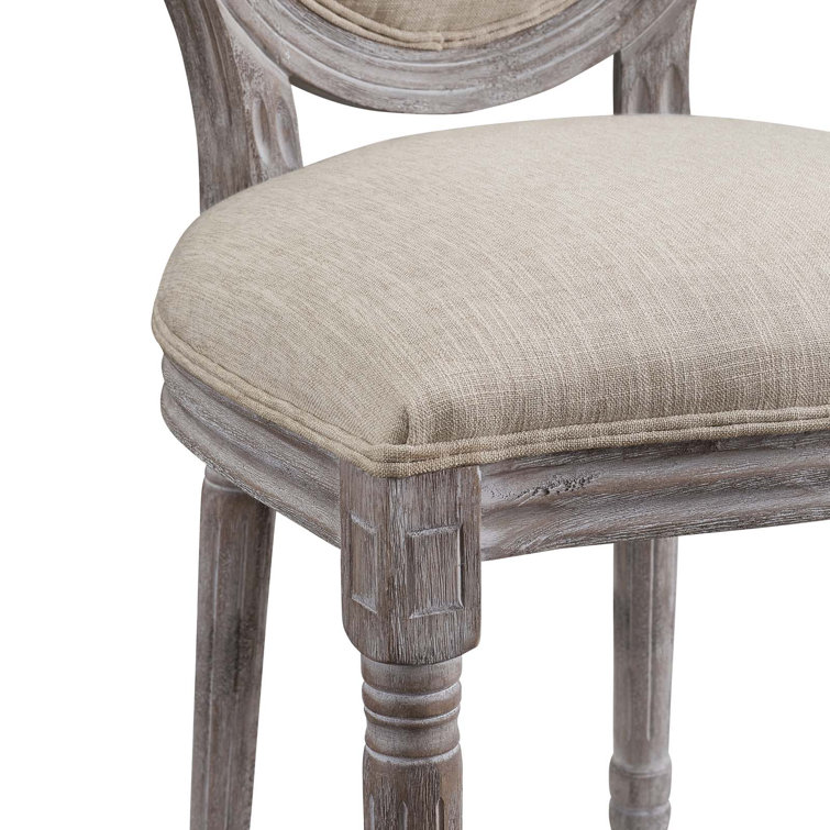 Emanate Vintage French Beige Upholstered Wood Side Chair