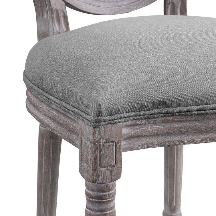 Emanate Fluted Wood Frame Light Gray Upholstered Side Chair