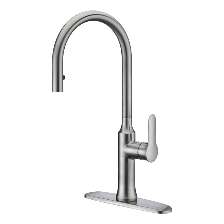 Brushed Nickel Single Handle Pull-Down Kitchen Faucet