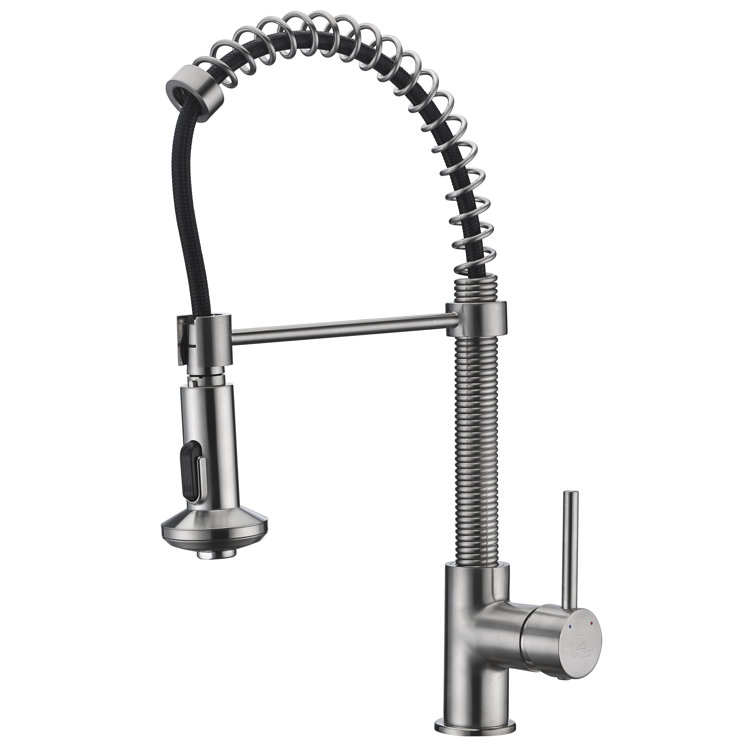 Brushed Nickel Single Handle Pull-Down Kitchen Faucet