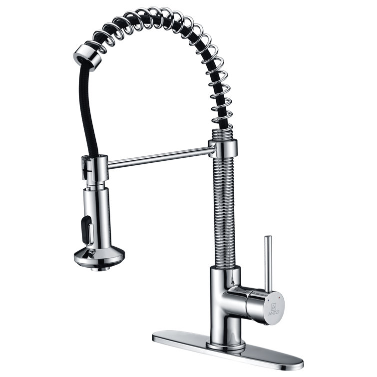Polished Chrome Pull-Down Kitchen Faucet with Spray