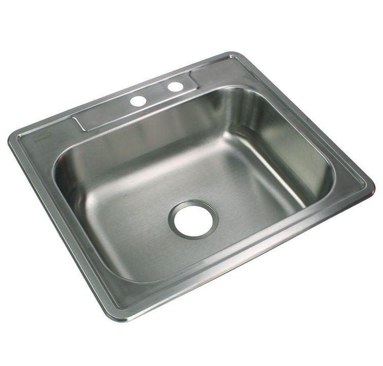 25'' Brushed Stainless Steel Single Bowl Kitchen Sink