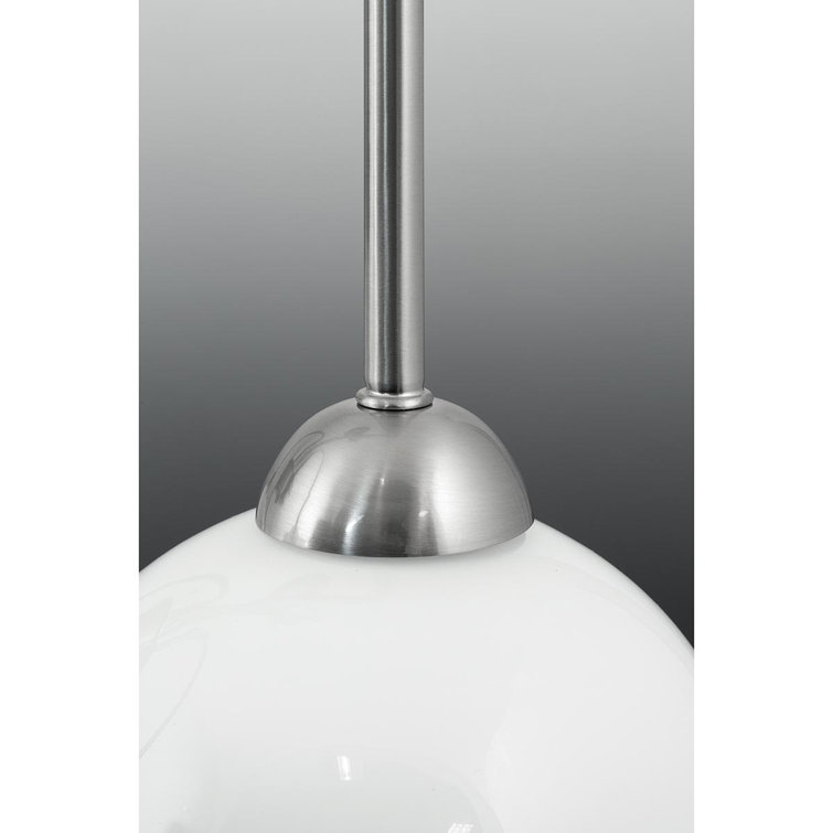 Brushed Nickel 9-Light Globe Chandelier with White Glass