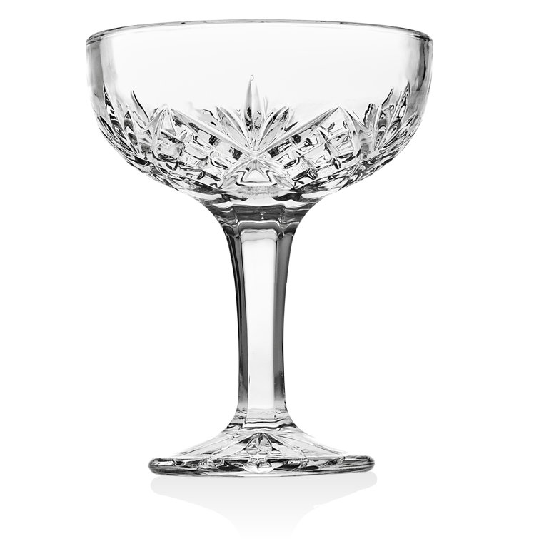 Dublin Crystal 6oz Champagne Coupe Glass Set of 4
