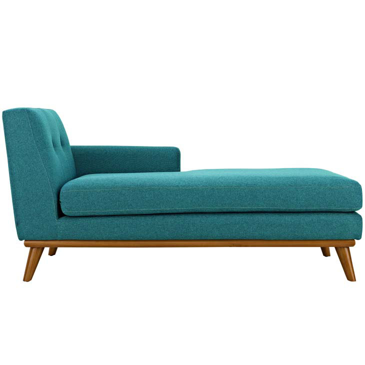 Engage 70'' White Fabric Right-Arm Chaise with Tufted Buttons