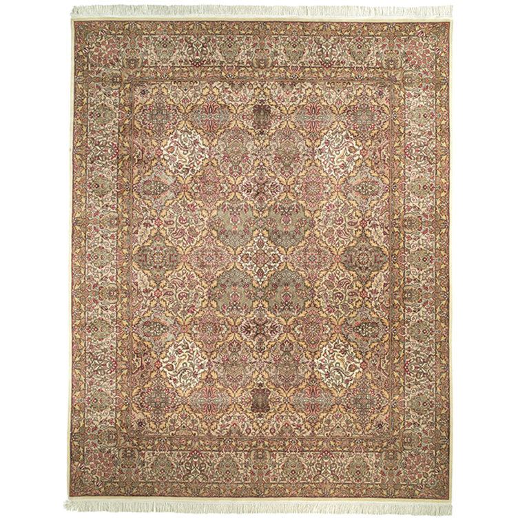 Hand-Knotted Red Wool Runner Rug with Tassels