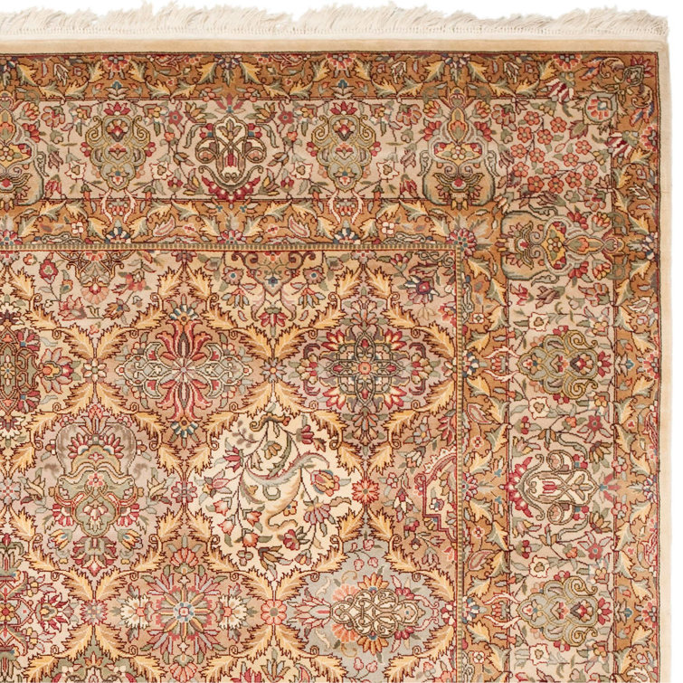 Hand-Knotted Red Wool Runner Rug with Tassels