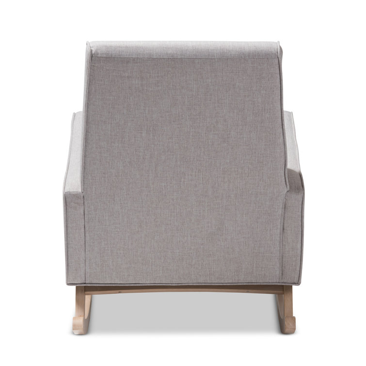 Marlena Mid-Century Grayish Beige Tufted Rocking Chair