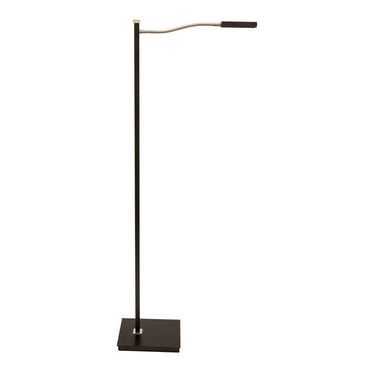 Lewis 52'' Black and Satin Nickel Adjustable LED Floor Lamp