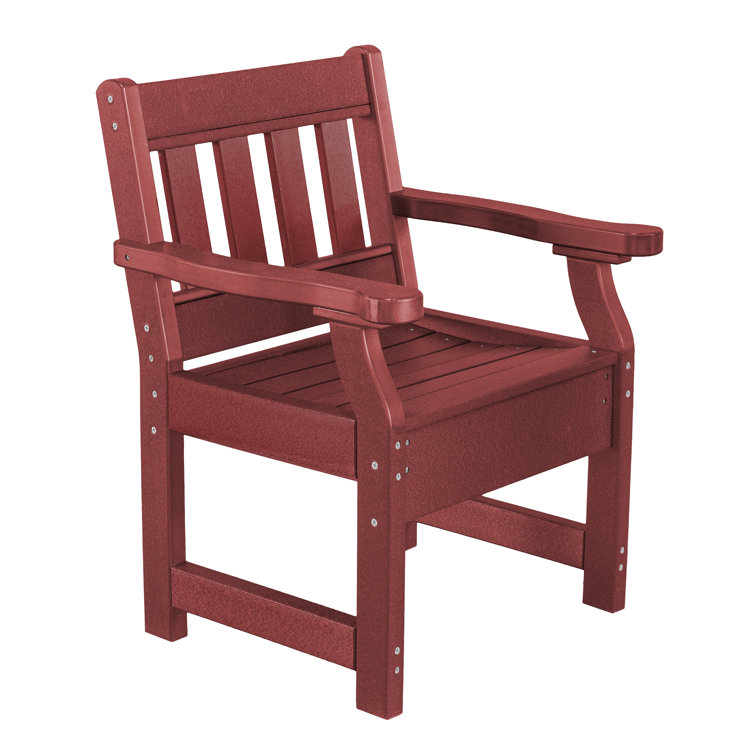 Cardinal Red Poly Lumber Outdoor Dining Chair with Cushion