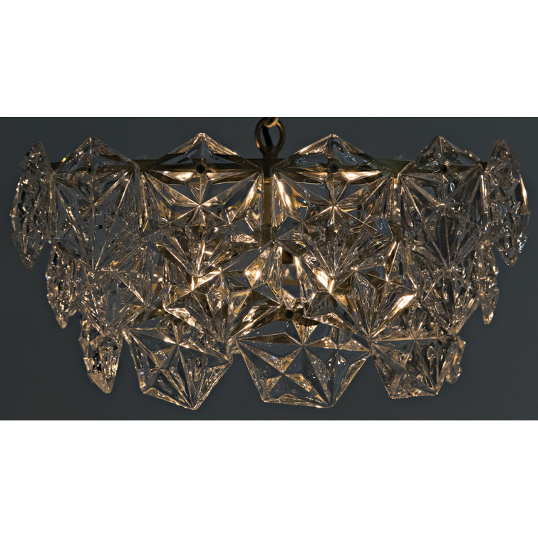 Neive Antique Brass 4-Light Tiered Crystal Chandelier
