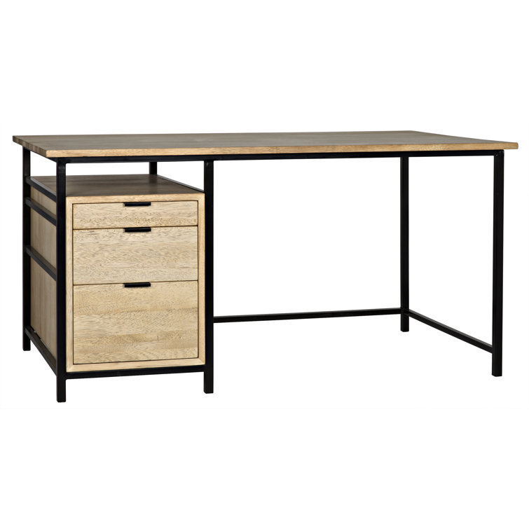 Nabucco 60" Black Walnut Writing Desk with Drawer