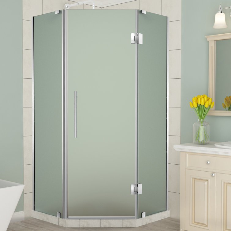 Merrick 38" x 72" Frameless Frosted Glass Neo-Angle Shower Enclosure