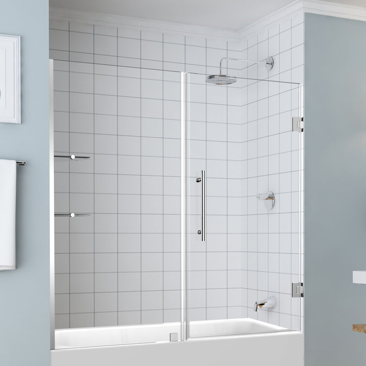 Belmore 60'' x 60'' Frameless Clear Tempered Glass Tub Door