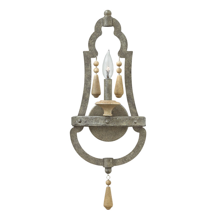 Cordoba Distressed Iron and Wood Bohemian Wall Sconce